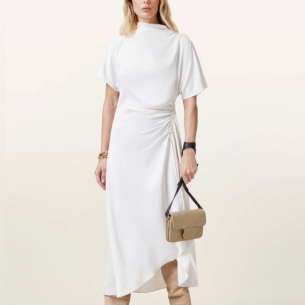 All Saints Rosie Asymmetrical Dress Tofu White 6 NWOT